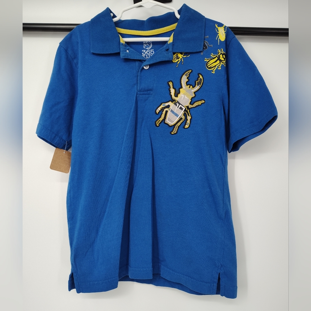 Garanimals Blue Short Sleeve Polo with Bug Design Size Boys 7